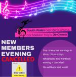**CANCELLED** New Members Evening 08 January 2026
